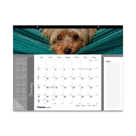 Rediform Blueline, PETS COLLECTION MONTHLY DESK PAD, 22 X 17, PUPPIES, 2021 C194116